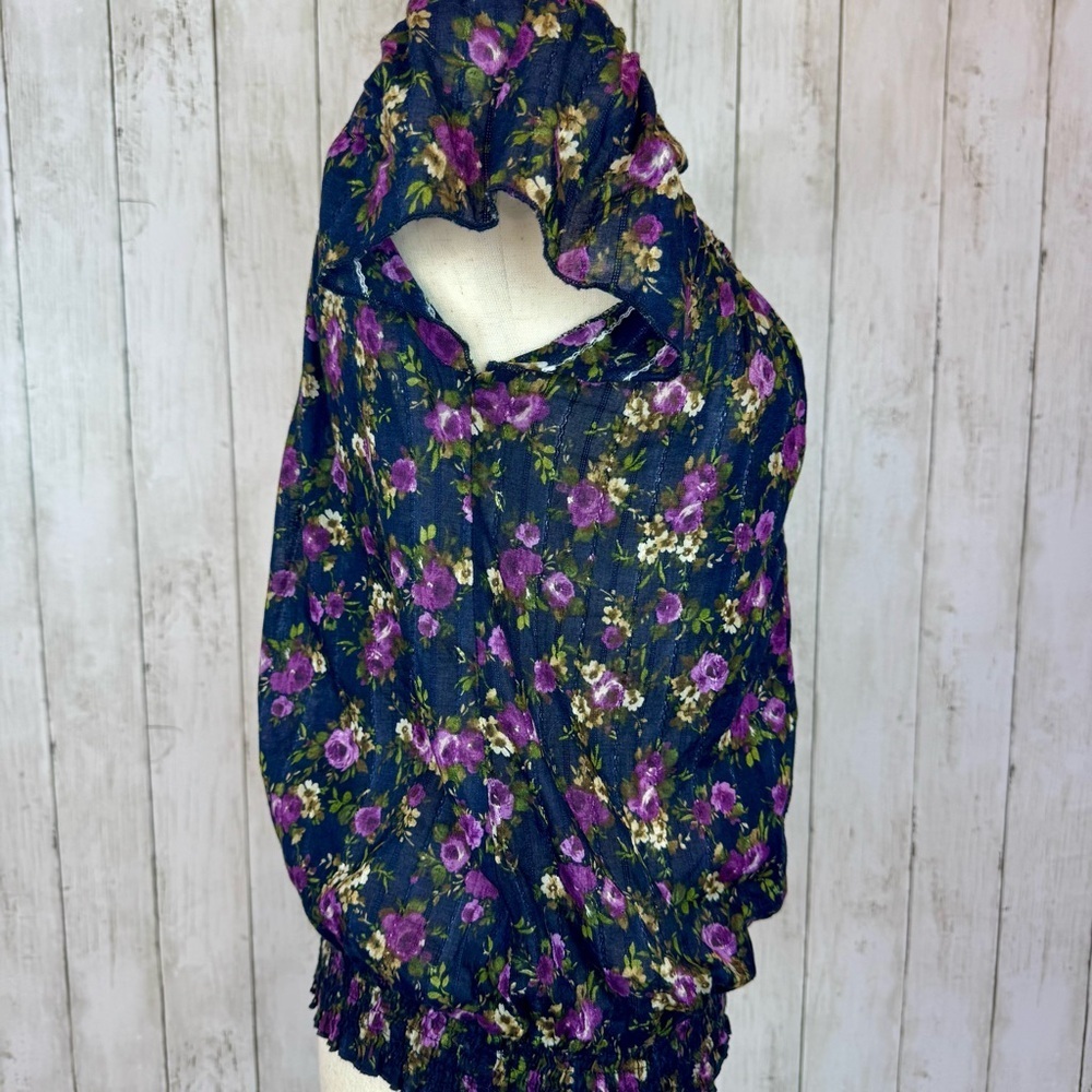 Mossimo Supply Co. | Boho Style Floral Blouse with Lace Detail - Picture 6 of 9